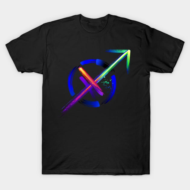 Sagittarius zodiac sign luminescent paint T-Shirt by Blackmoon9